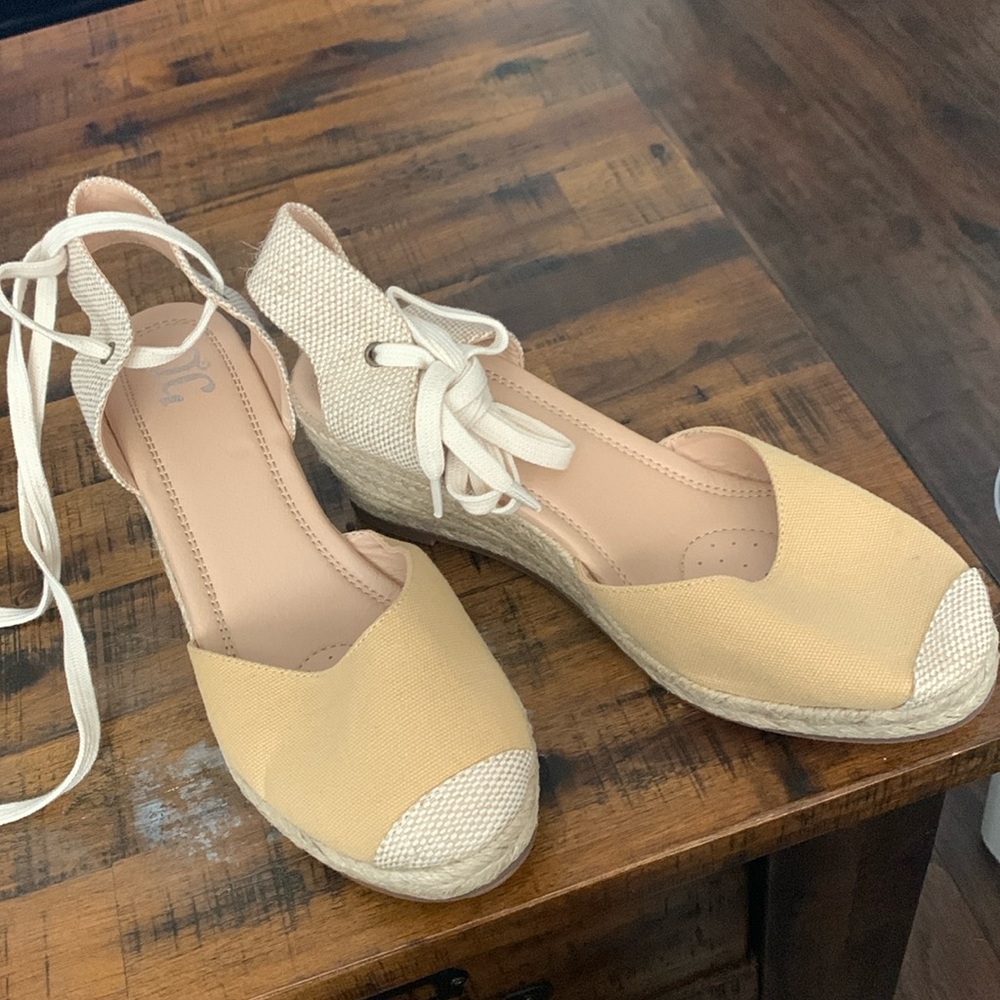 Espadrille wedge sandals size 9.5